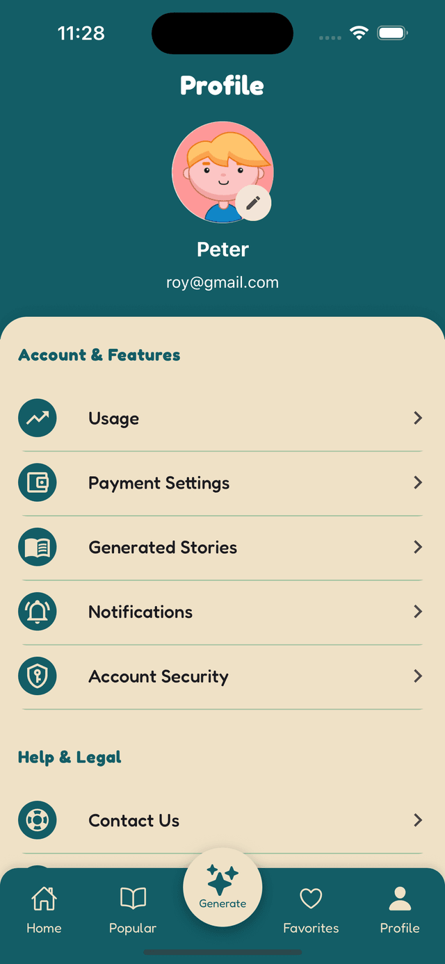 User Profile Screen
